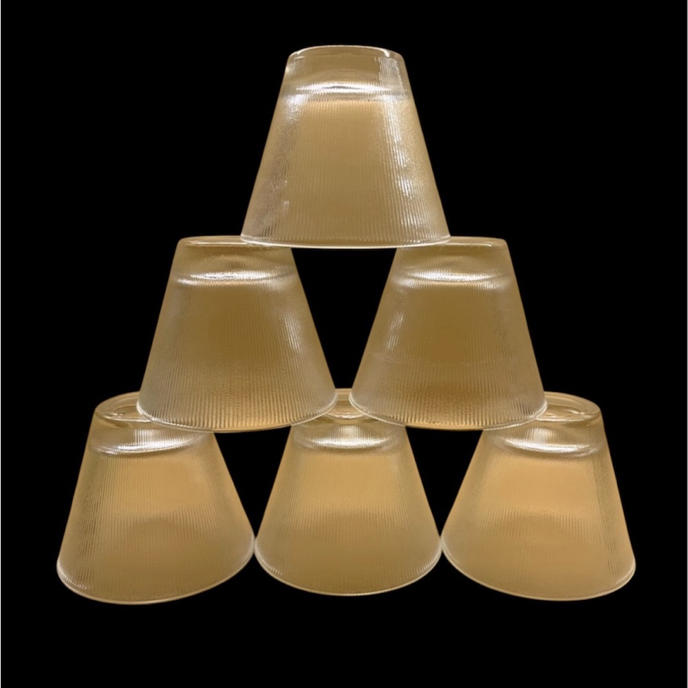 MCM Vintage Norse Prismatic Ribbed Stemless Martini Glasses